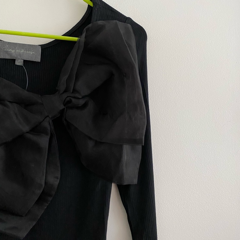Anthropologie Black Bow Blouse - Picture 8 of 11